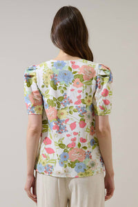 Sugarlips - Esther Floral Puff Sleeve Top