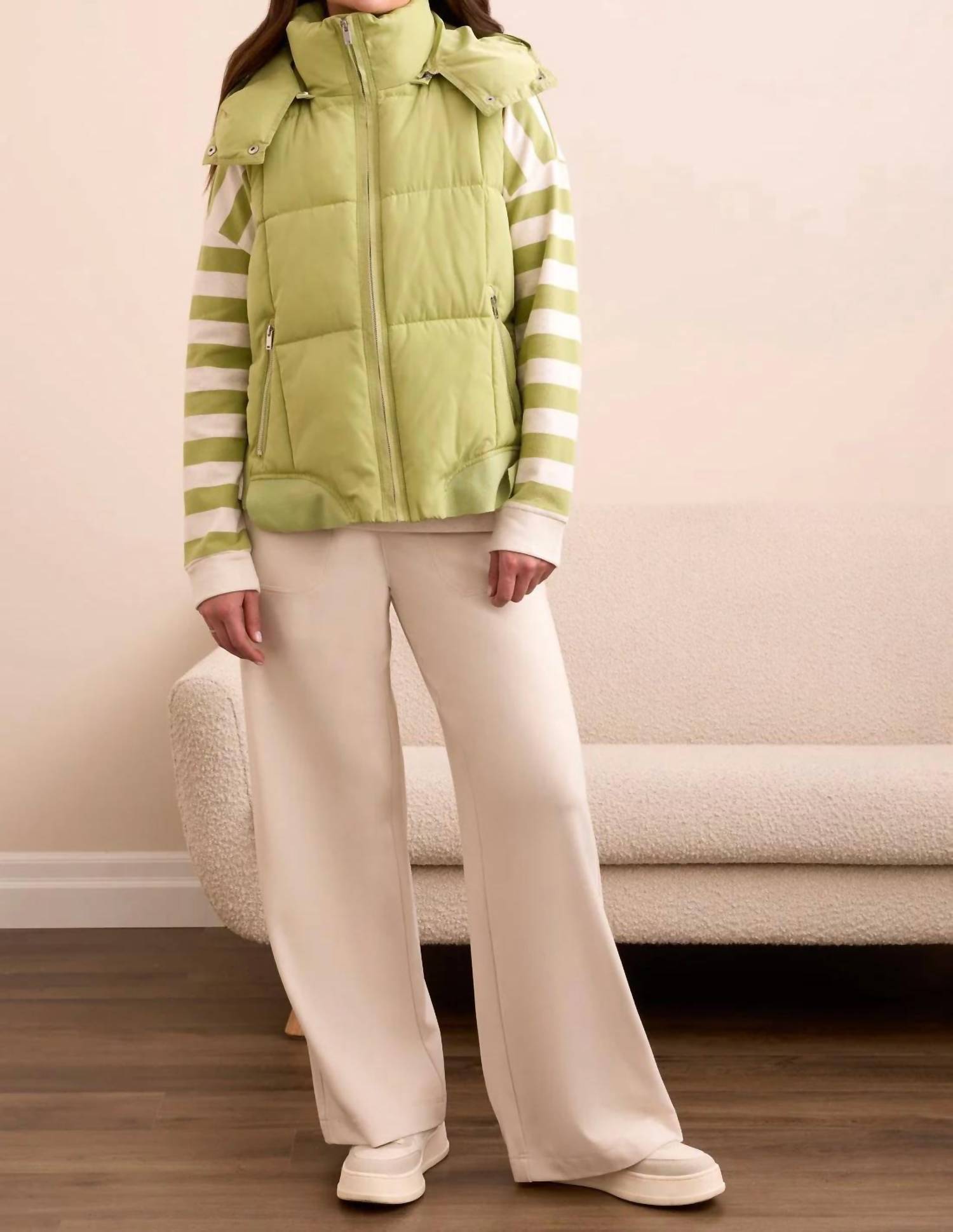Tribal - Quilted Puffer Vest With Removable Hood