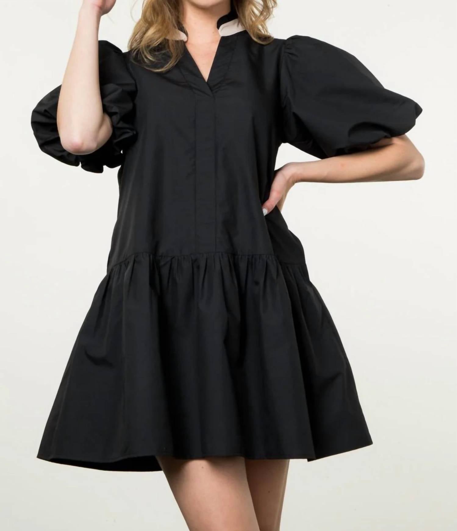 Thml - Puff Sleeve V Neck Dress