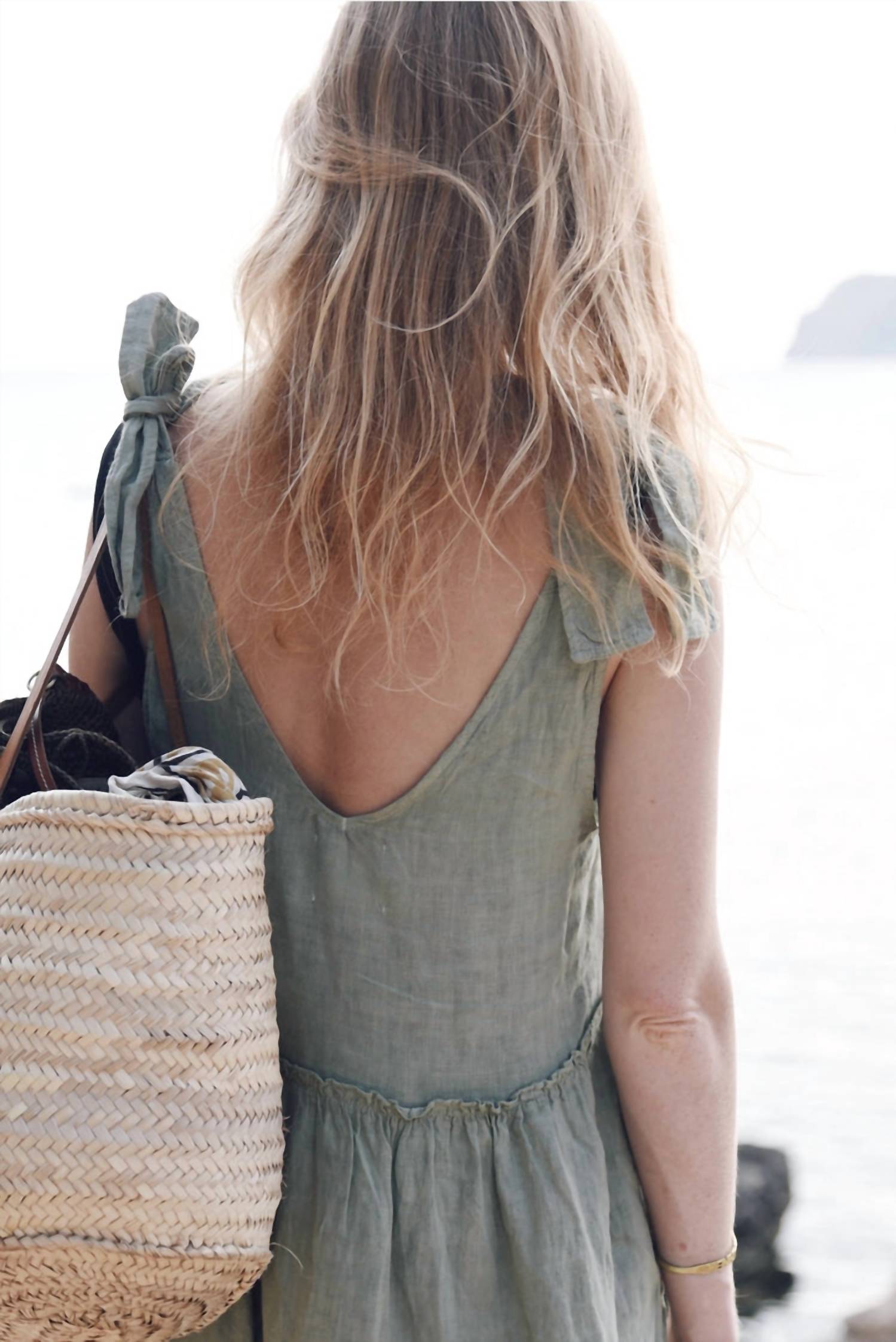 Beachwood Baby - Summer Backless Loose Ruffled Hem Maxi Dress