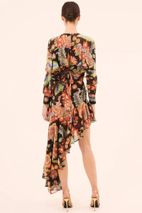 Misa Los Angeles Sky Asymmetrical Skirt in fiery flora chiffon - women's skirt - view 4
