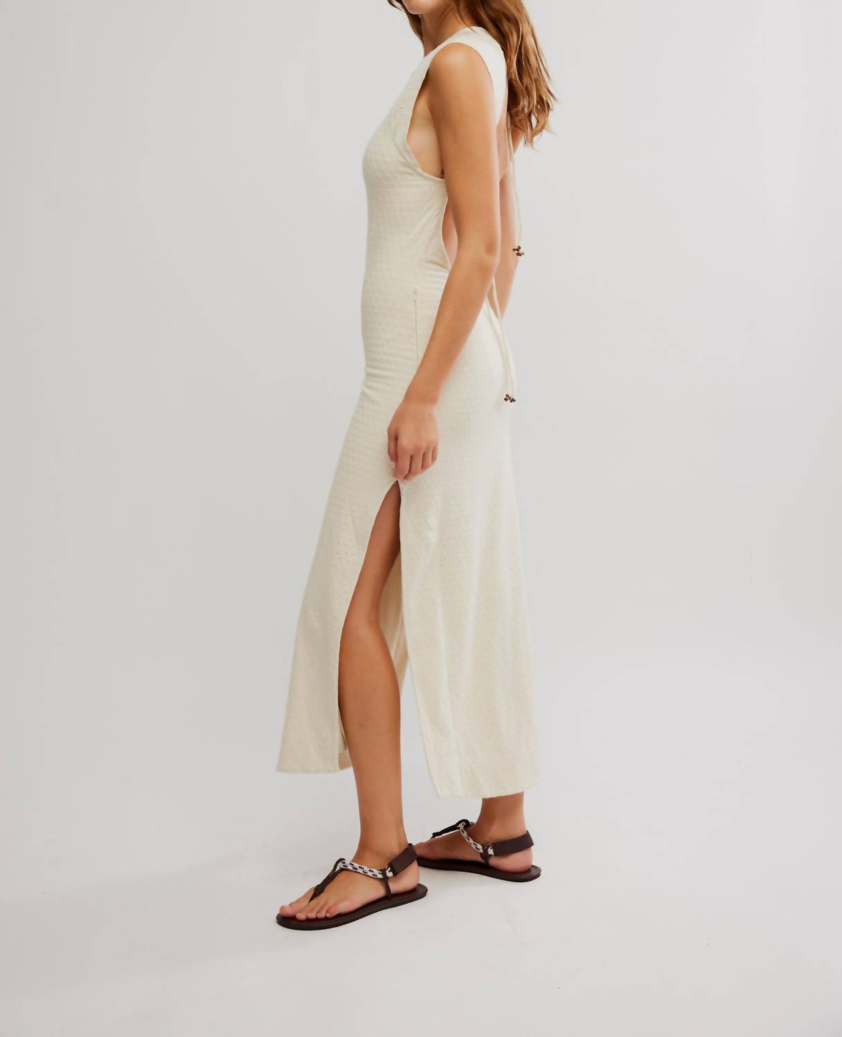 Free People Eventide Midi Dress in bone - women's dress