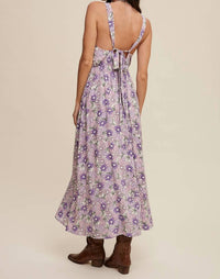 Listicle - Floral Lace Trim Maxi Dress