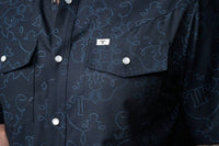 Ferrell Carson Short Sleeve Snap Shirt in black - men's shirt - alternate view