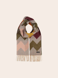 V. FRAAS Women's Exploded Zig Zag Cashmink Scarf in true blue - women's scarf