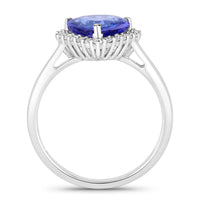 Diana M Jewels Women's Heart Natural Tanzanite Fashion Ring (2.60 Ct) - Signature in 14k white gold - women's jewelry - detail view