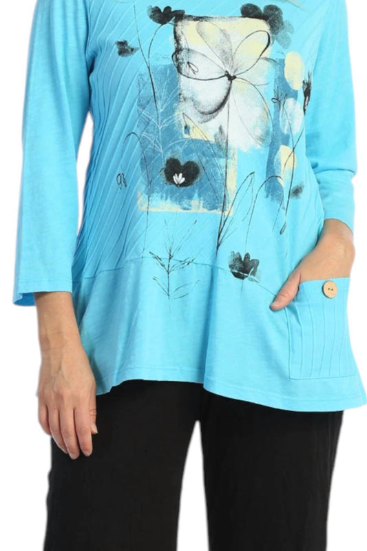 Jess & Jane - Love Story Mineral Washed Contrast Tunic Top