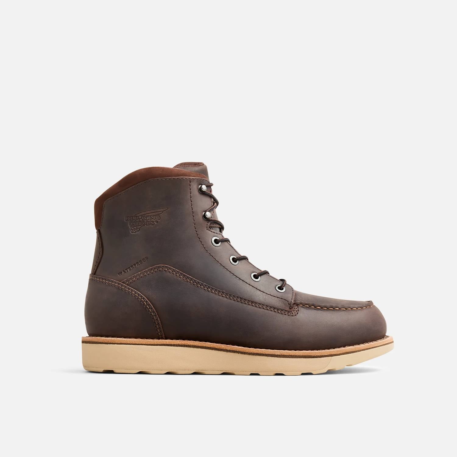 Red Wing Shoes Men's WaterProof EH 6" Lace Moc Wedge Work Boot in brown - men's boots