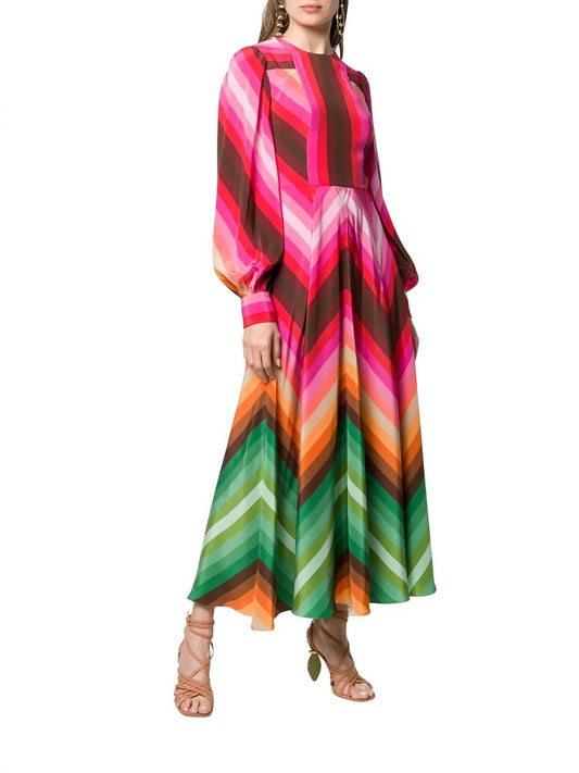 Valentino - Chevron Print Long Dress