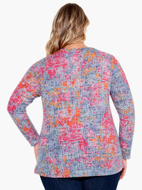 Nic + Zoe - Alena Abstract Glow Tee - Plus