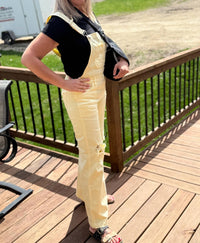 Risen - Distressed Denim Wide Leg Overalls