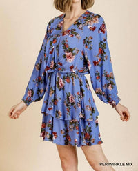Umgee - Floral Tiered Ruffle Hem Dress