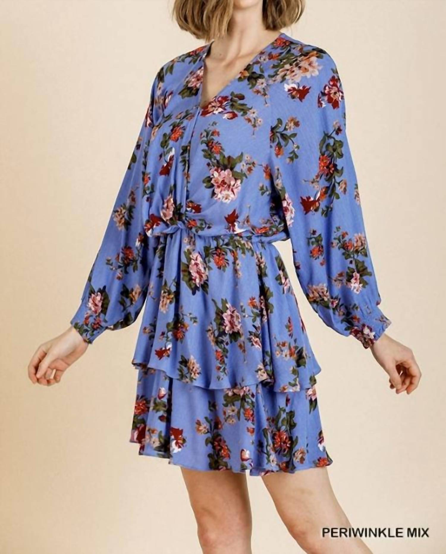 Umgee - Floral Tiered Ruffle Hem Dress