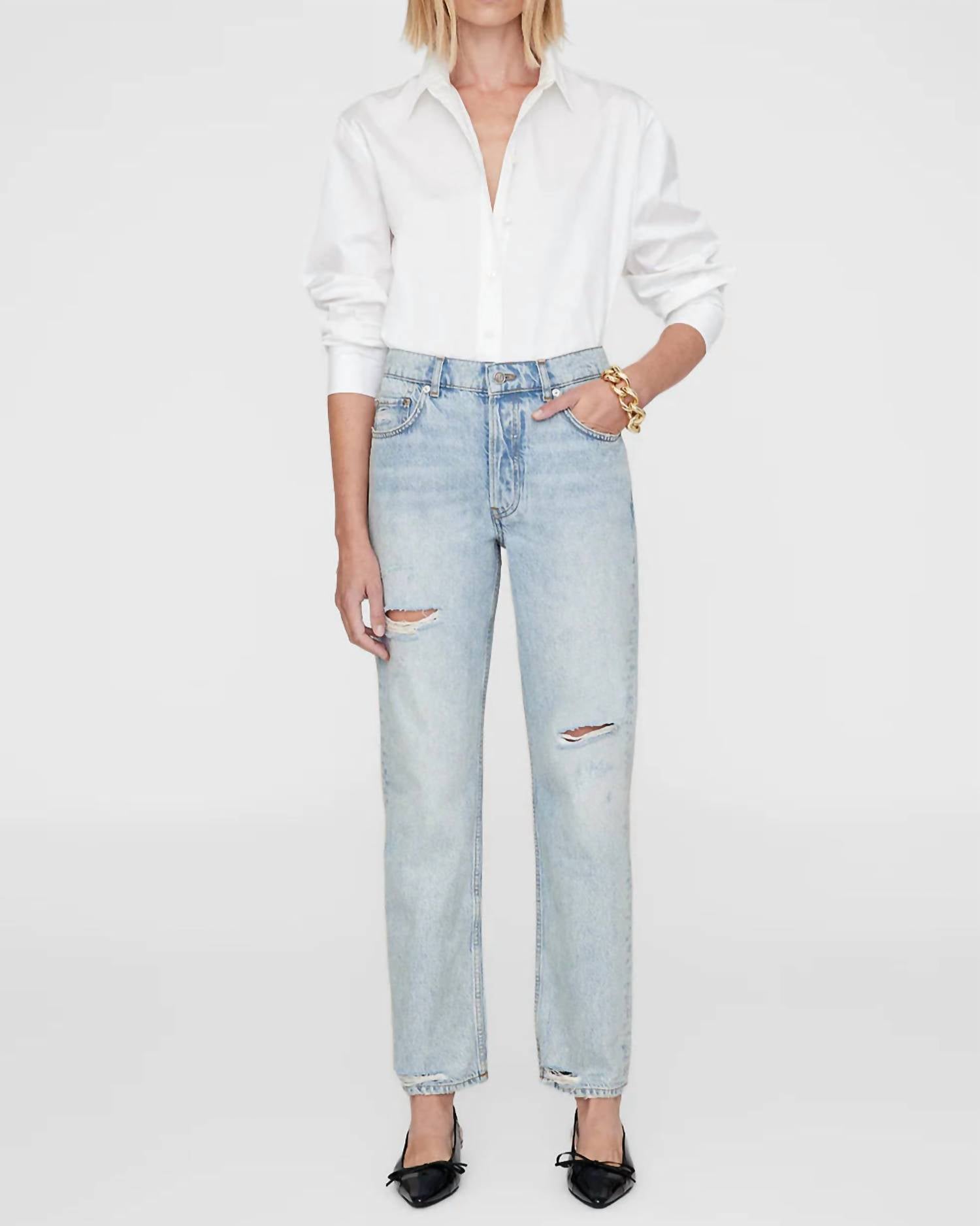 Anine Bing - Kate Mid Rise Straight Leg Jeans