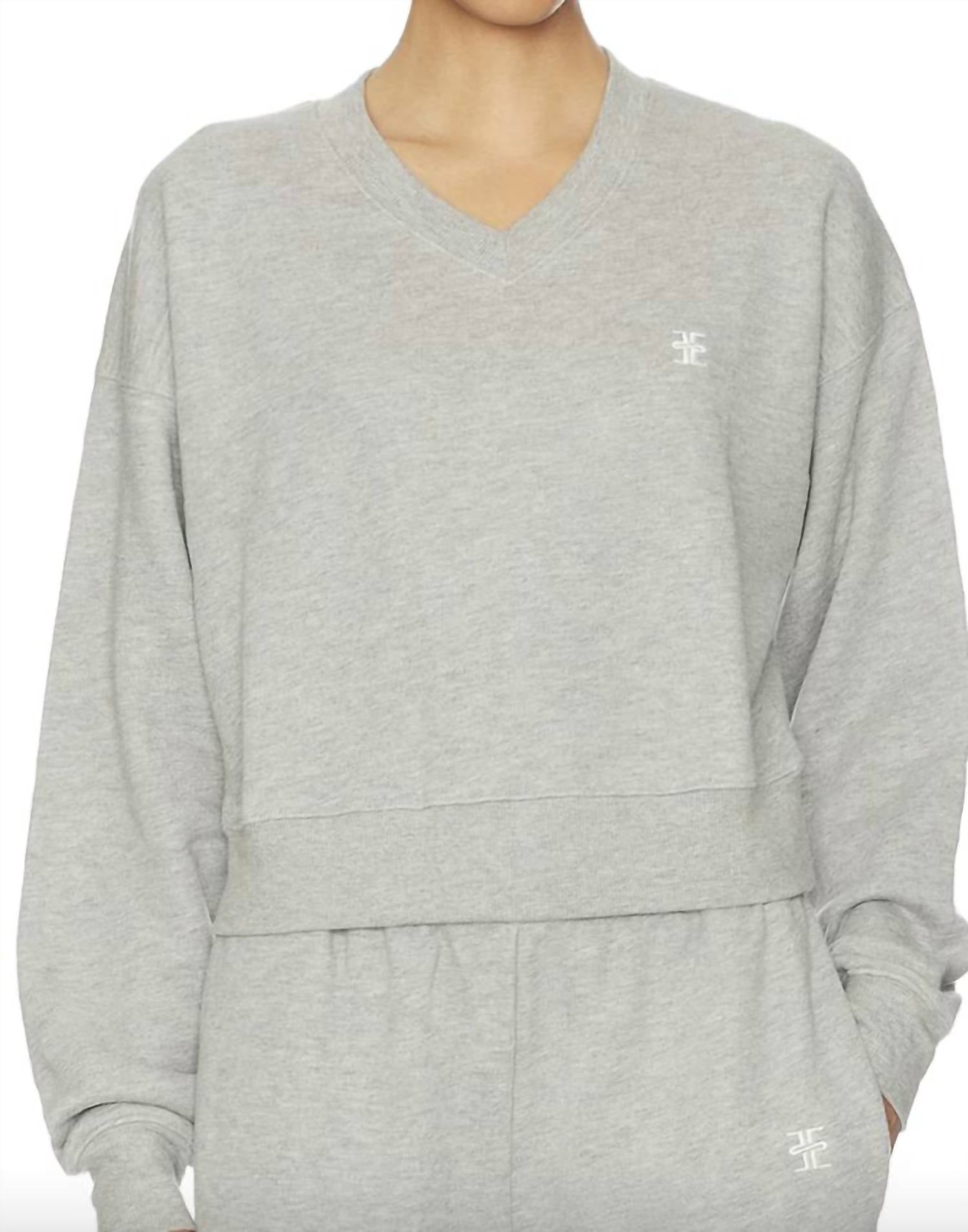 Eterne - Cropped V Neck Sweatshirt
