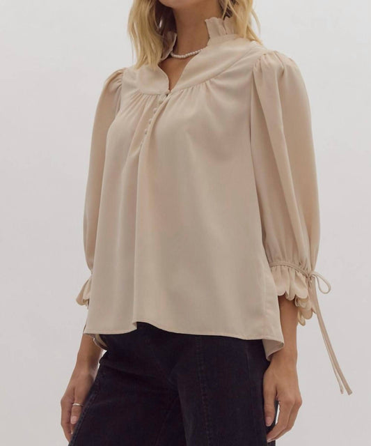 Entro - Scallop Hem Blouse
