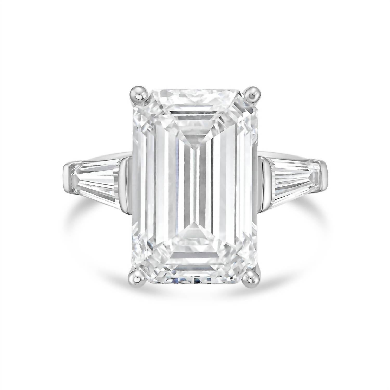 Diana M Jewels - Women's Emerald & Baguette Lab-Grown Diamond Fashion Ring (10.00 TCW) - Bold