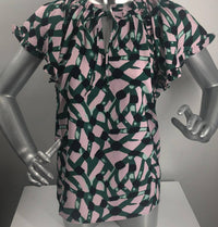 Jade Melody Tam Betsy Ruffle Sleeve Top in bamboo pink - women's t-shirt - detail view