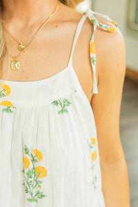En Creme - Just Dandy Floral Bow Tie Straps Maxi Dress
