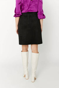 Joseph Ribkoff - Scuba Suede A-line Pull-on Mini Skirt