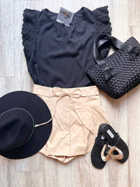 Current Air - Crochet Sleeve Top