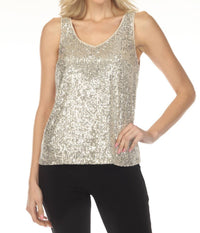 Joseph Ribkoff - Sequined V-neck Sleeveless Top