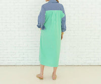 Caryn Lawn Libby Stripe Dress in navy 1 - women's dress - detail view