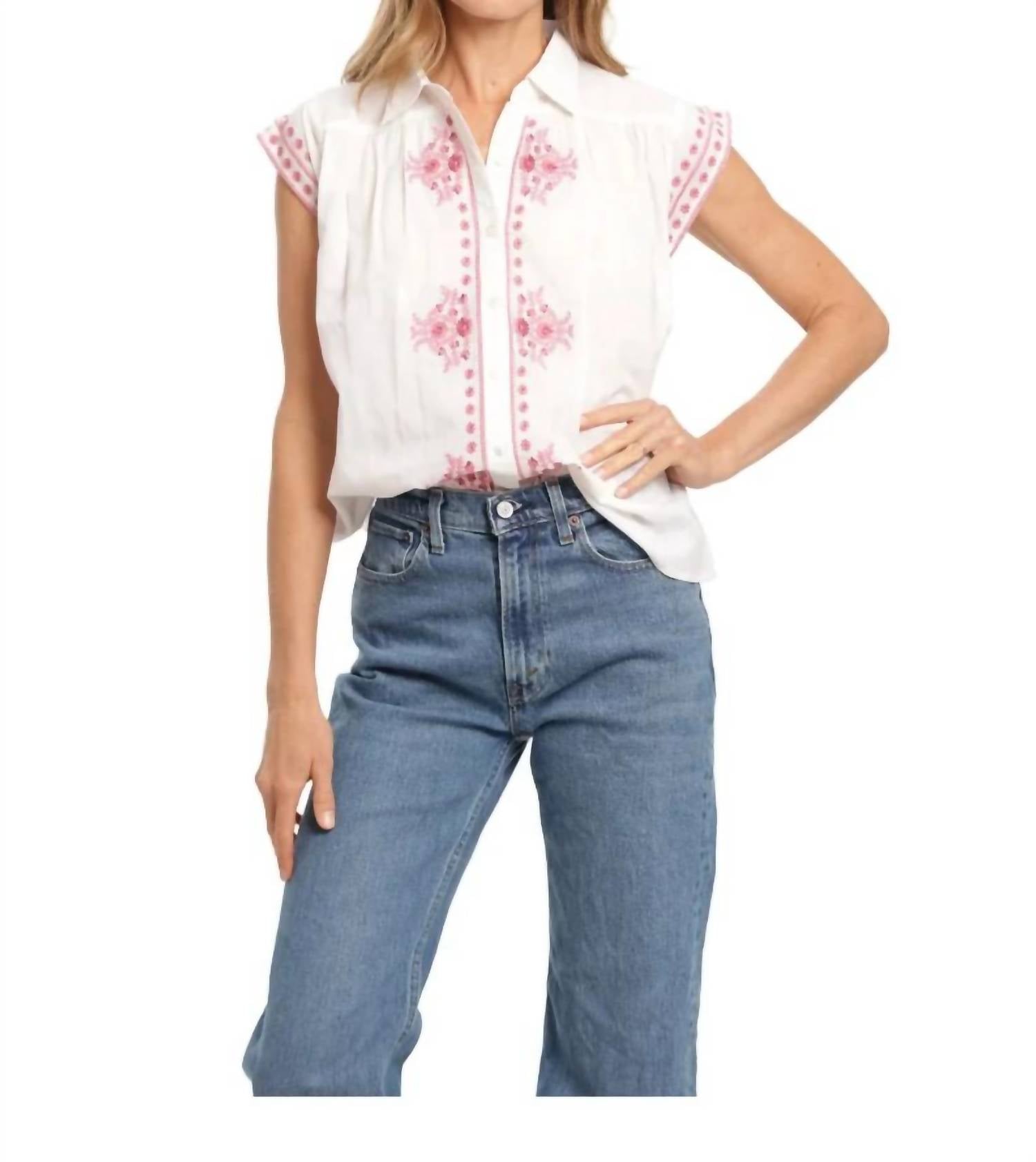 Bindu - Esmeralda Embroidered Top