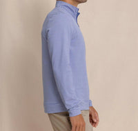 Southern Tide - Micro-stripe Heather Quarter Zip Top