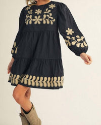 Jodifl - Embroidered Tiered Babydoll Dress