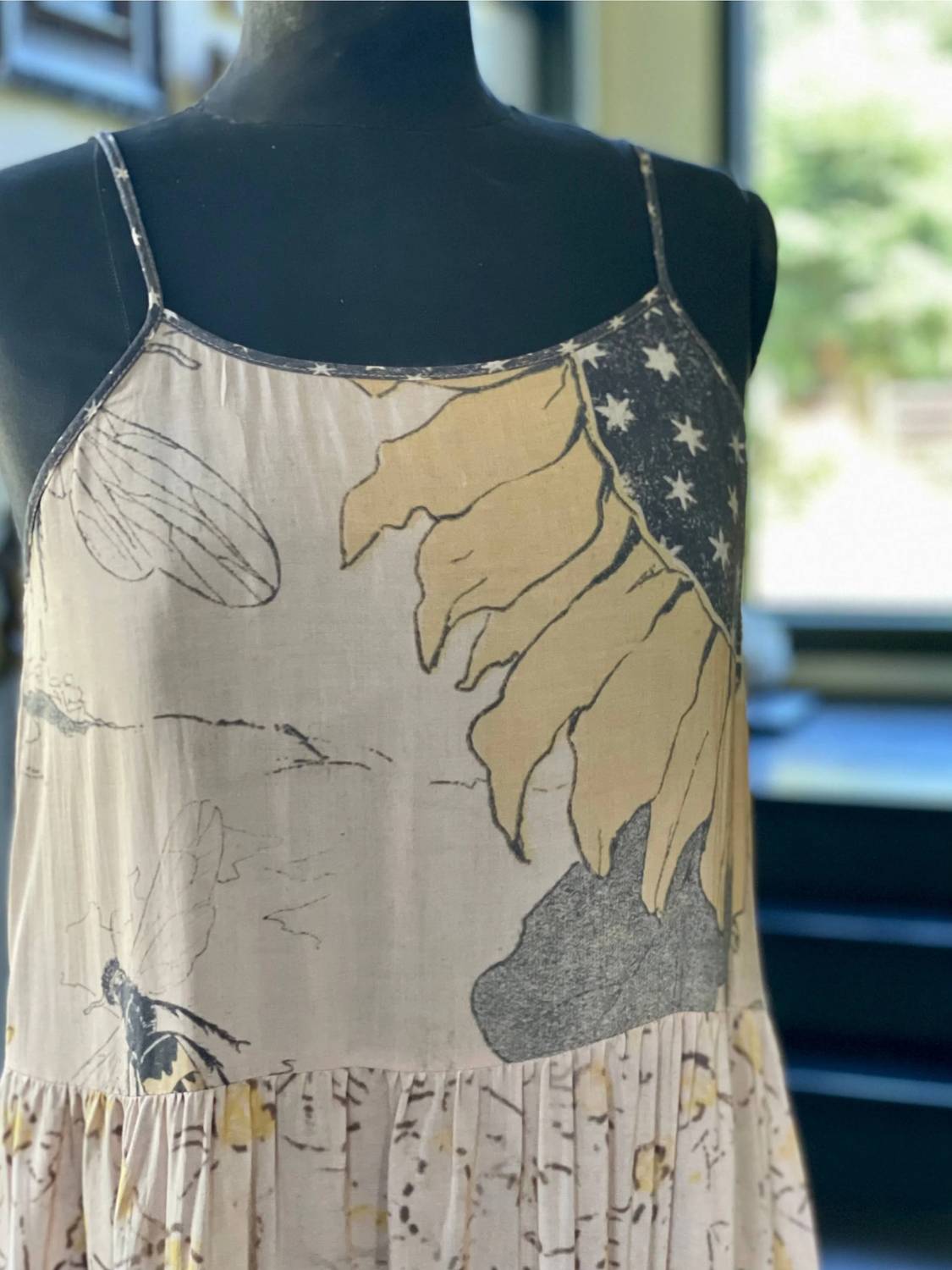 Milk & Honey - Bohéme Slip Dress With Bees And Sunflowers