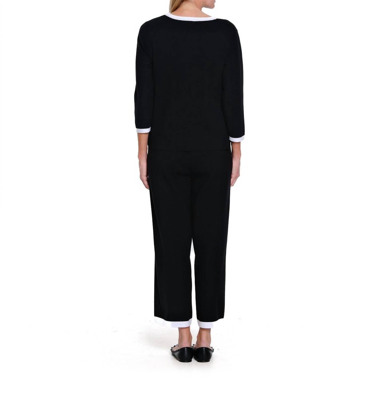 Multiples - Pull On Elastic Waist Wide Leg Crop Pants