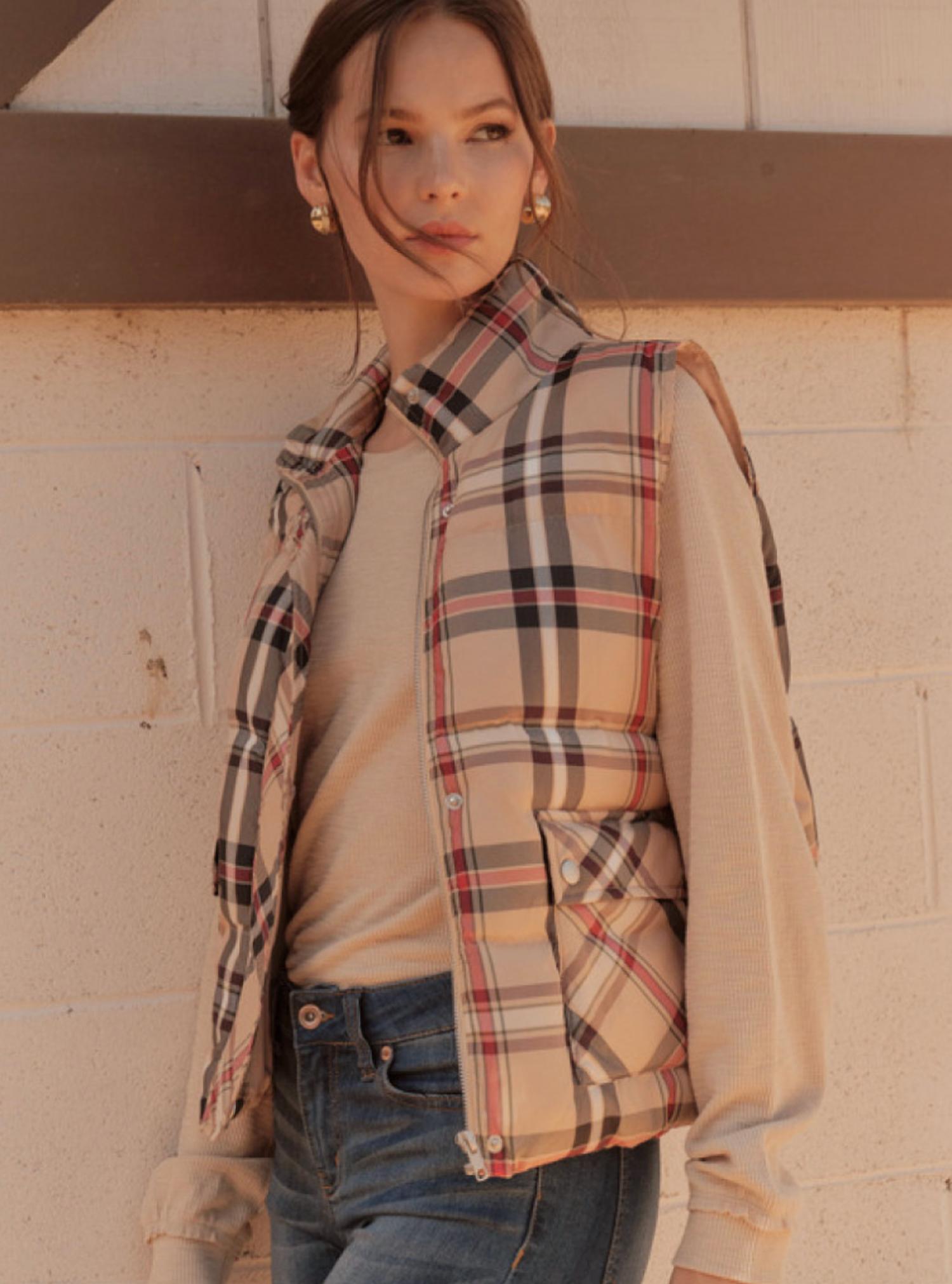 Jodifl - Plaid Puffer Vest