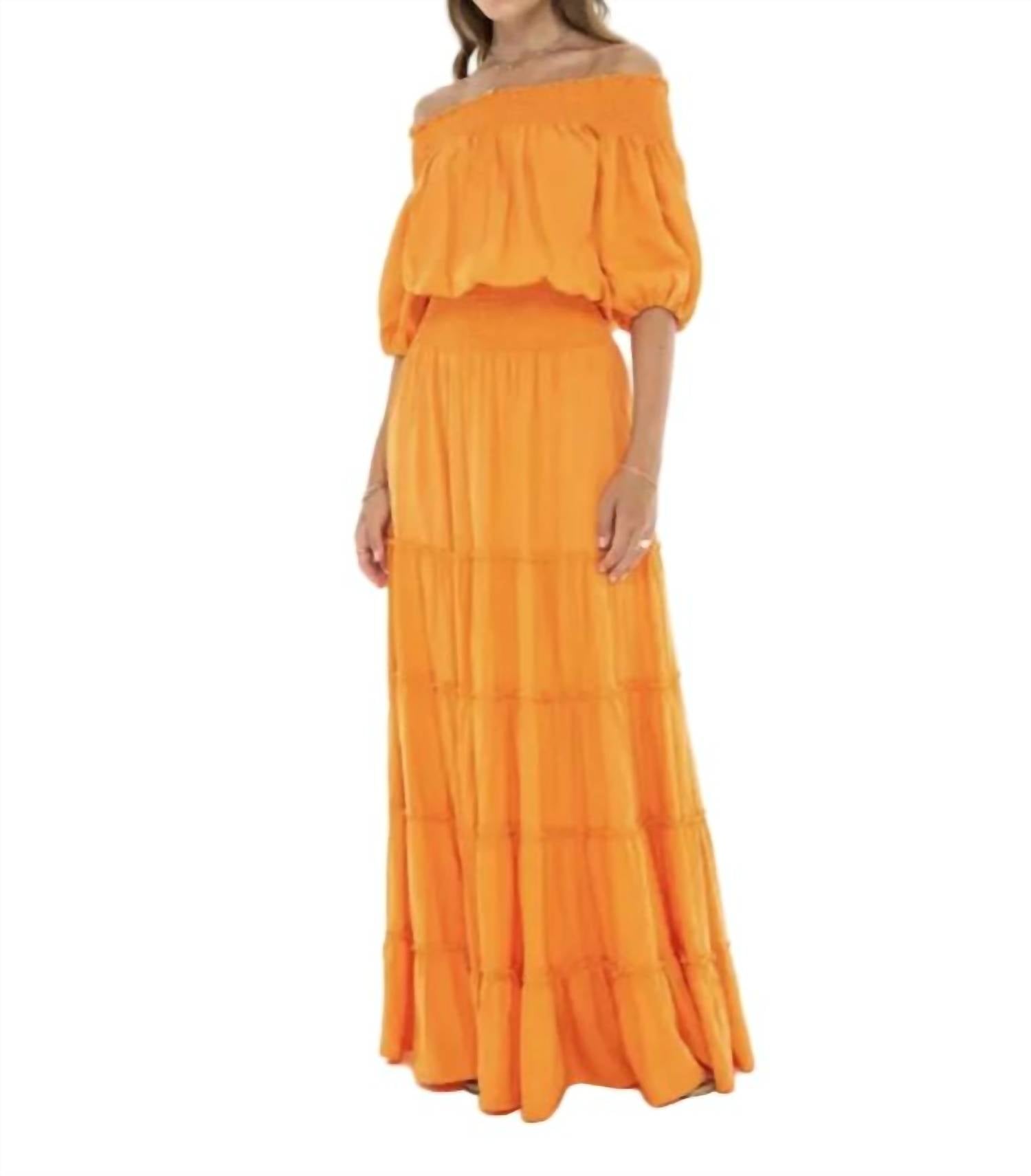 Romi The Brand - Solid Off The Shoulder Maxi Dress