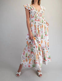 Ee:Some - Desert Inspired V-Neck Maxi Dress