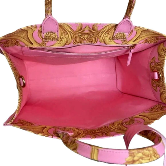 Versace - Women's Pastel Signature Print Large Canvas Tote Bag