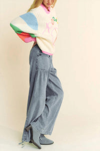 Bibi - 3D Chunky Thread Striped Sweater Top
