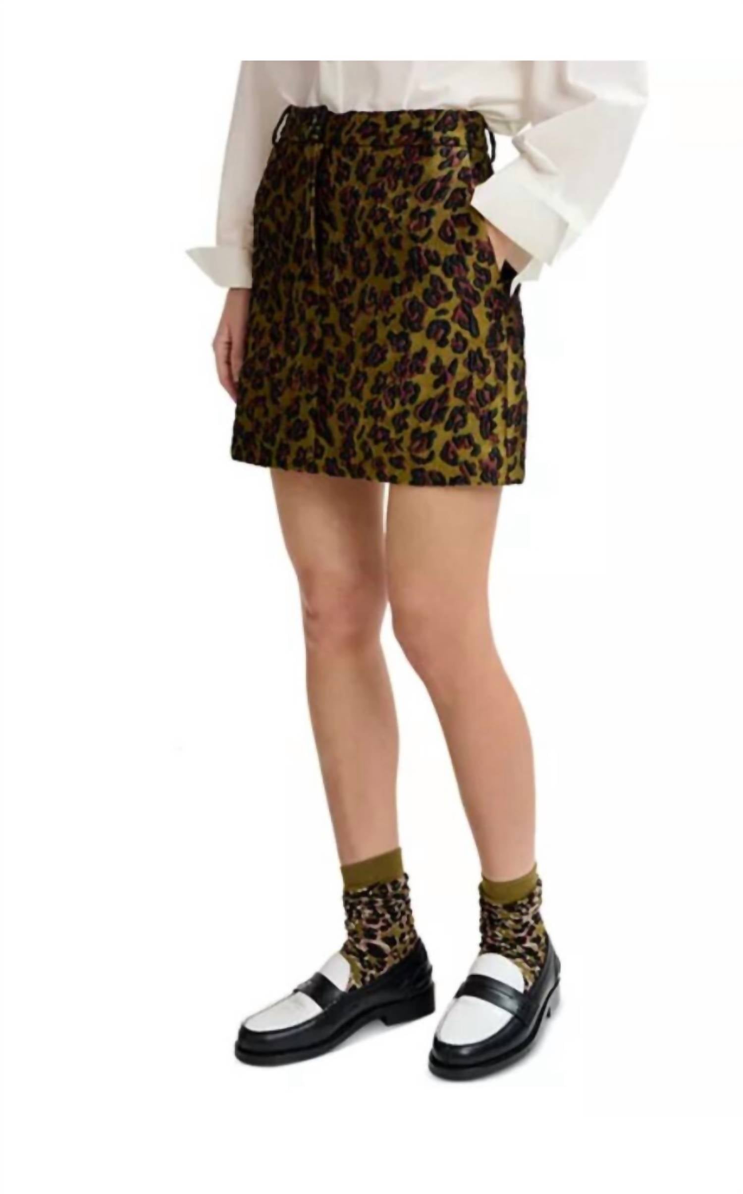 Essentiel Antwerp - Leopard Jacquard Mini Skirt