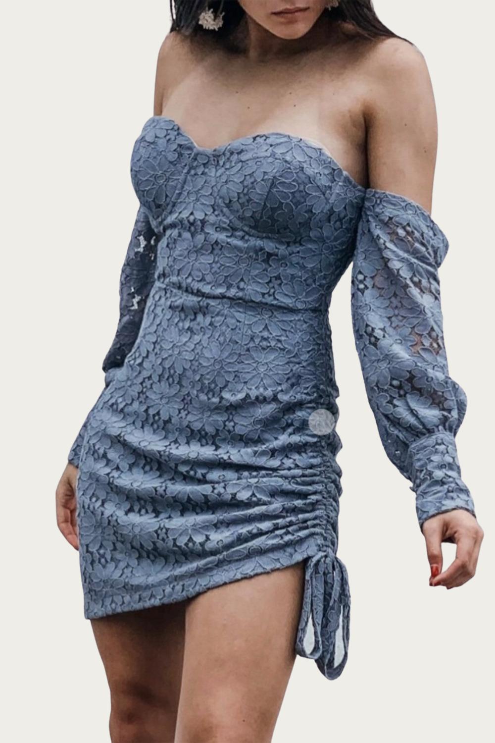 SILK-BLEND OFF-THE-SHOULDER MINI DRESS