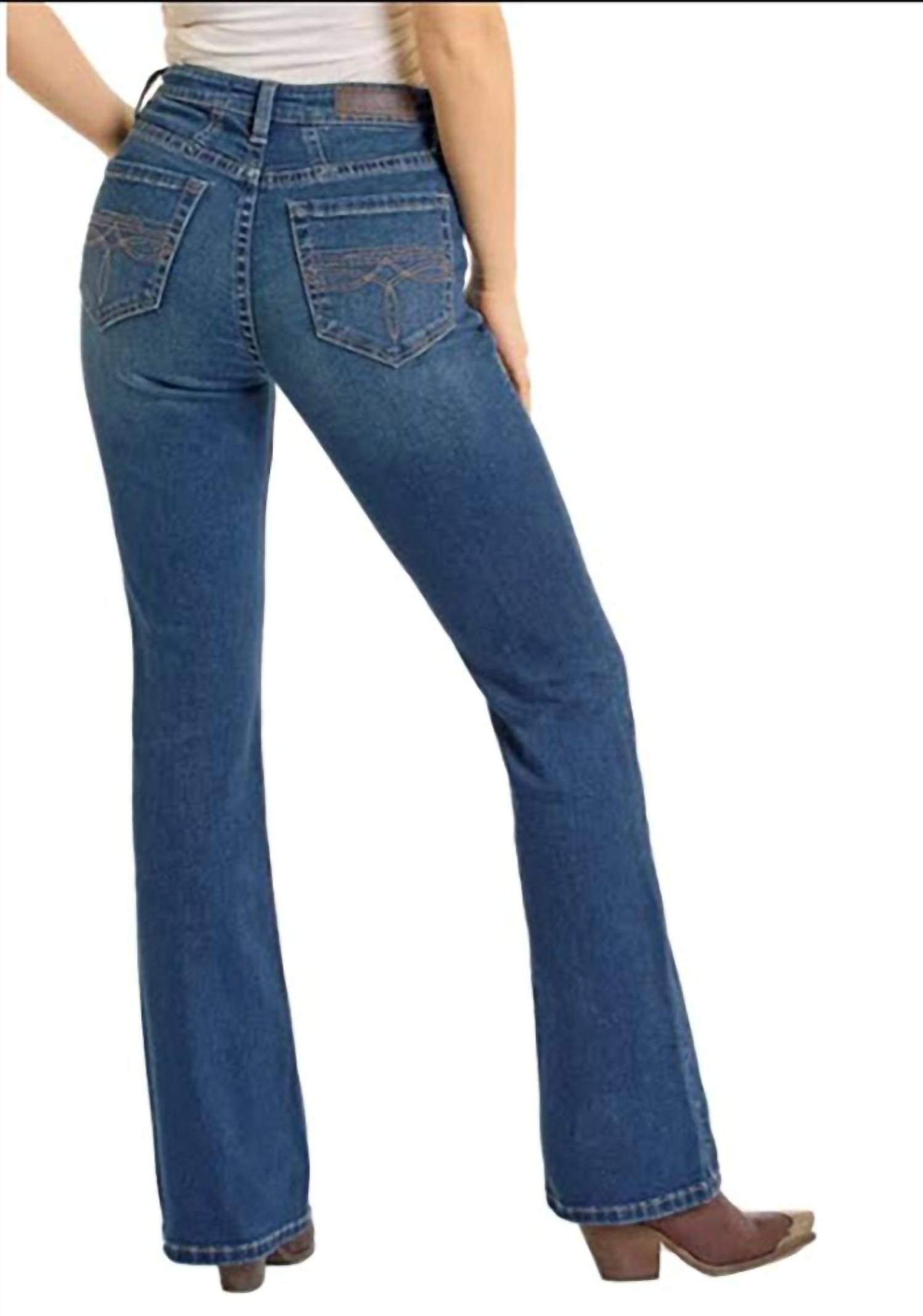 Rock & Roll Denim - Women's Cowgirl High Rise Boot Cut Stretch Jean