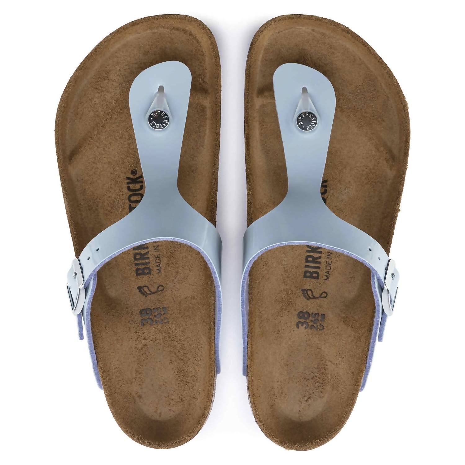 BIRKENSTOCK Women's Gizeh Patent Leather Sandals in dove blue - women's sandal - alternate view