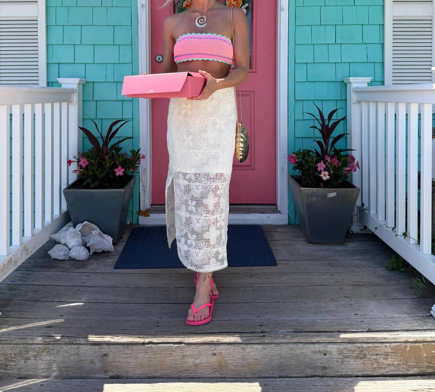 Lucy Paris - Priscilla Crochet Midi Skirt