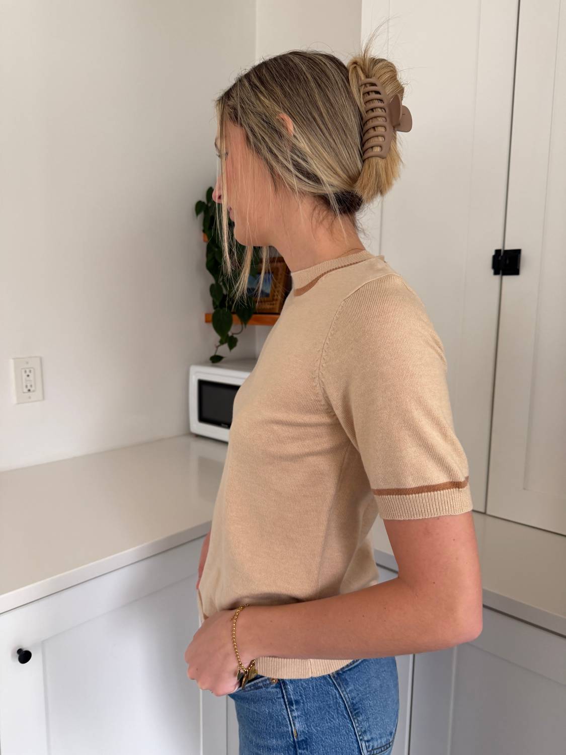 Pinch - Tessa Wool Knit Short Sleeve Top