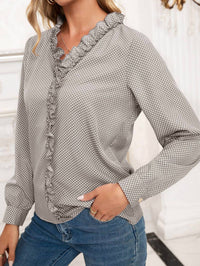 Epretty - Polka Dot Ruffle Blouse