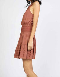 Current Air - Halter Neck Smocked Waist Mini Dress