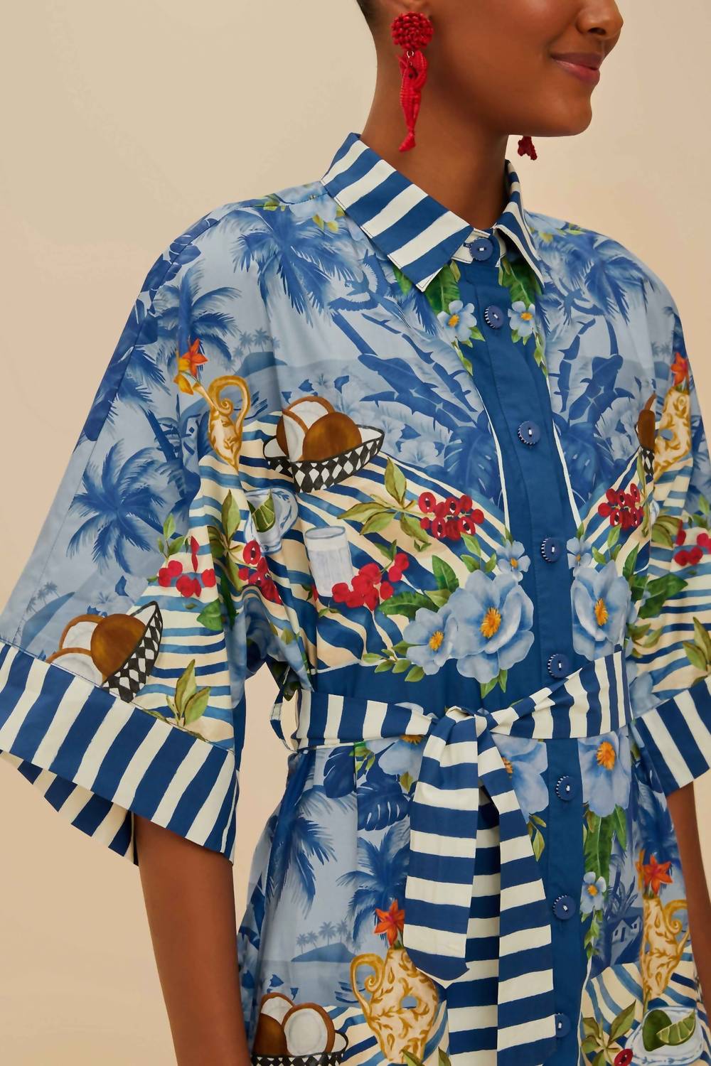 Farm Rio - Fresh Table Scarf Midi Dress