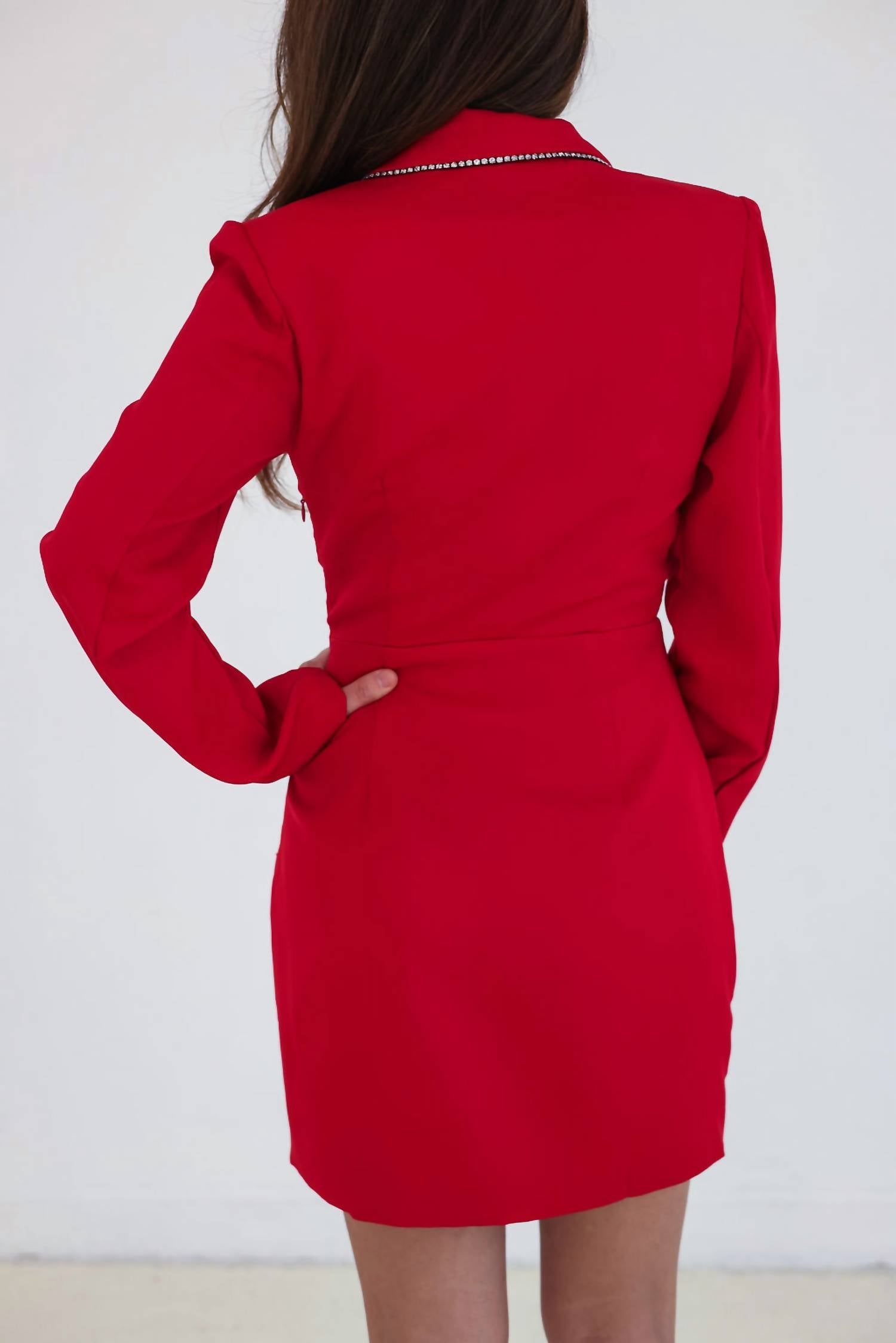 DO+BE Ceo Blazer Dress in red - women's dress - alternate view