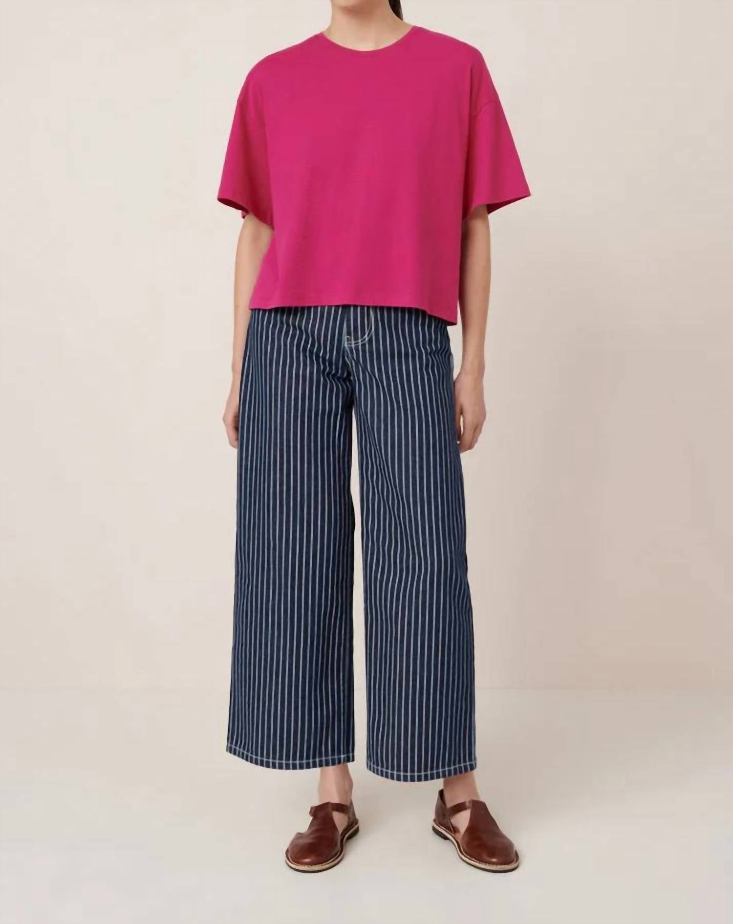 Kowtow Light Boxy Tee in magenta - women's t-shirt
