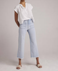 Bella Dahl - Sarah Frayed Hem Wide Leg Crop Jeans