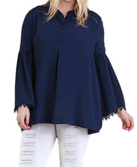 Umgee - Popover Trumpet Sleeve Blouse